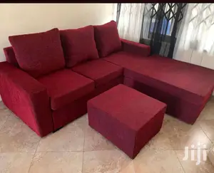 Wine L Shape Sofa.Free Delivery