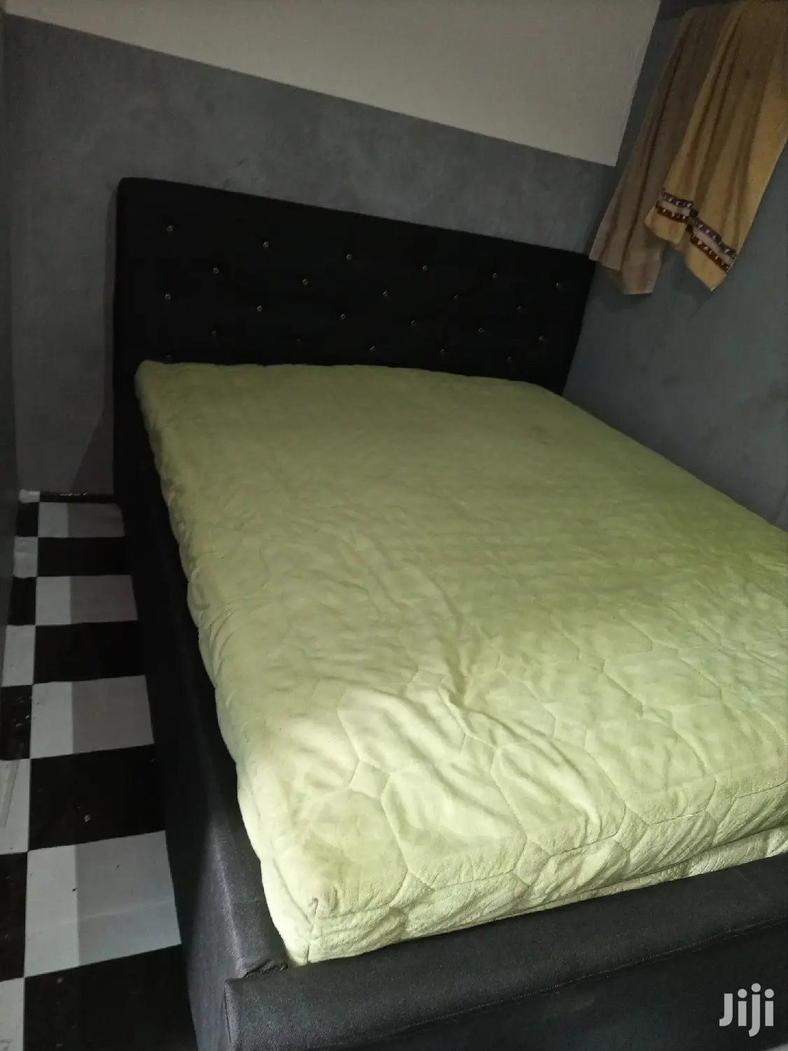 Black Bed With Mattress.Prromotion