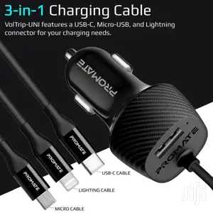 Promate Voltrip Multi-Connect Universal Car Charger+USB Port