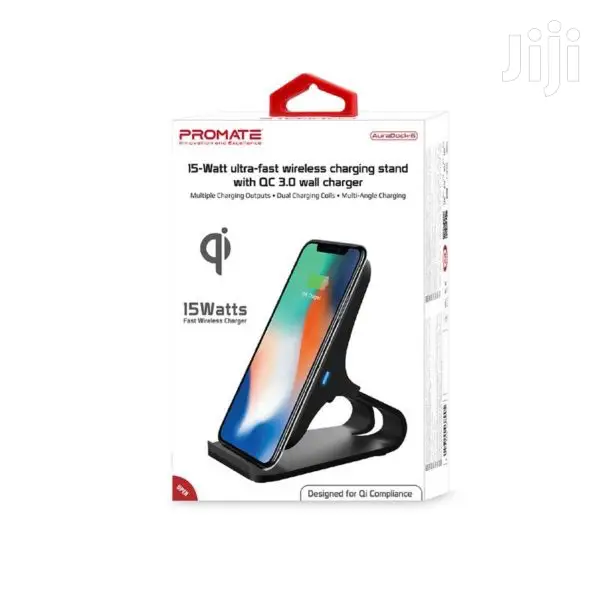 Promate Auradock-6 Fast 15W Wireless Charging Pad Stand