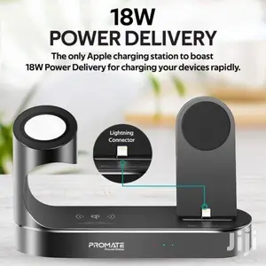 Promate Powerstate All-In-1 Wireless Charging Dock(Black)
