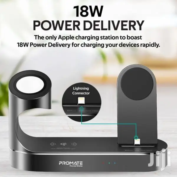 Promate Powerstate All-In-1 Wireless Charging Dock(Black)