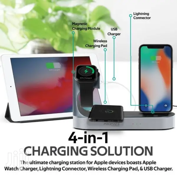 Promate Powerstate All-In-1 Wireless Charging(Grey)