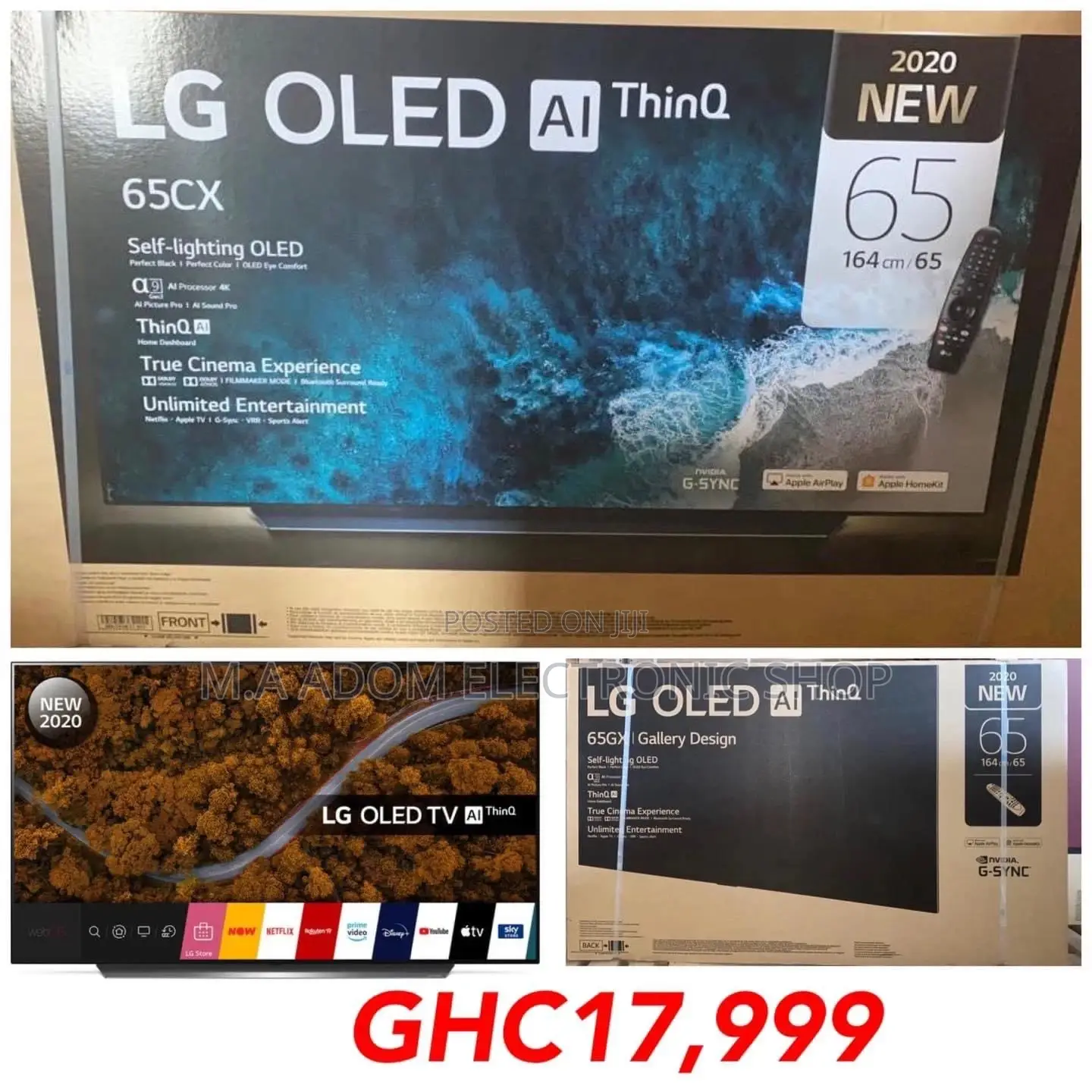 LG 65" CX Series 4K UHD OLED HDR 2020model Airplay2 Led Tv