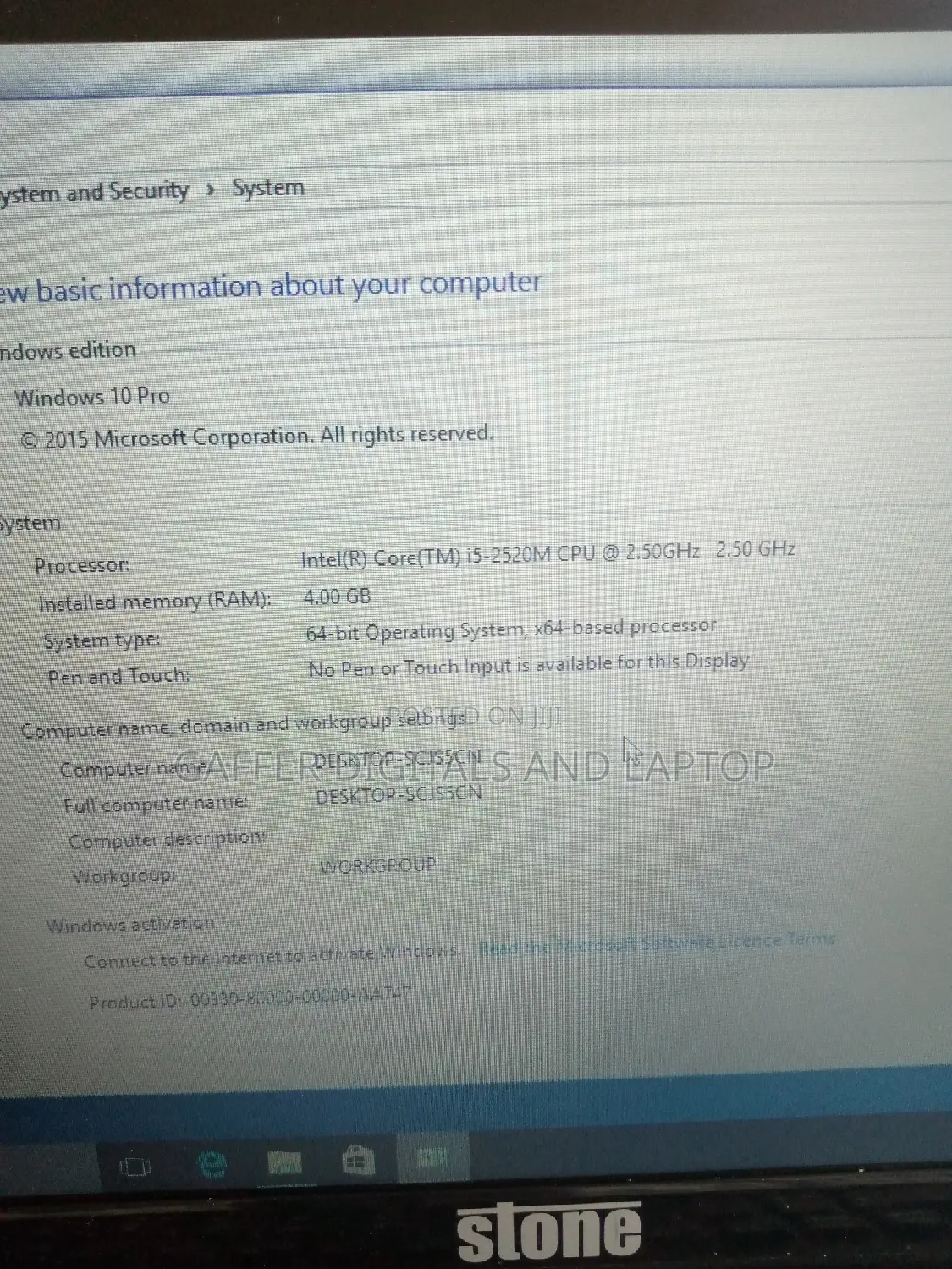 Laptop Toshiba 4GB Intel Core I5 HDD 320GB