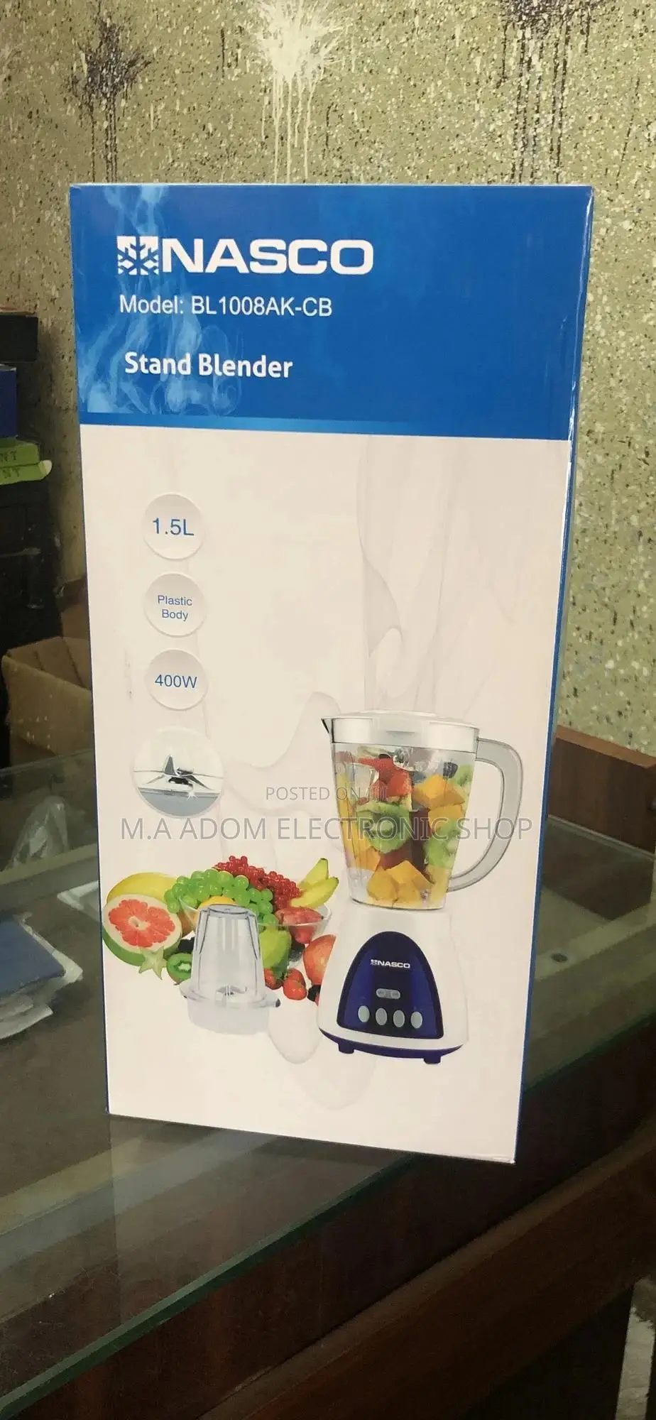 Nasco 1.5 Litre Plastic Body 400watts Blender