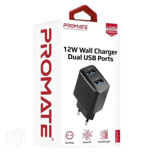 Promte Biplug | 12W Wall Charger With Dual USB Ports