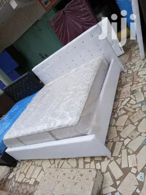 Kings Bed With Mattress . White. Free Delivery