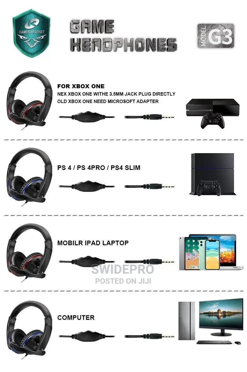 A3 Gaming Headsets With Mic