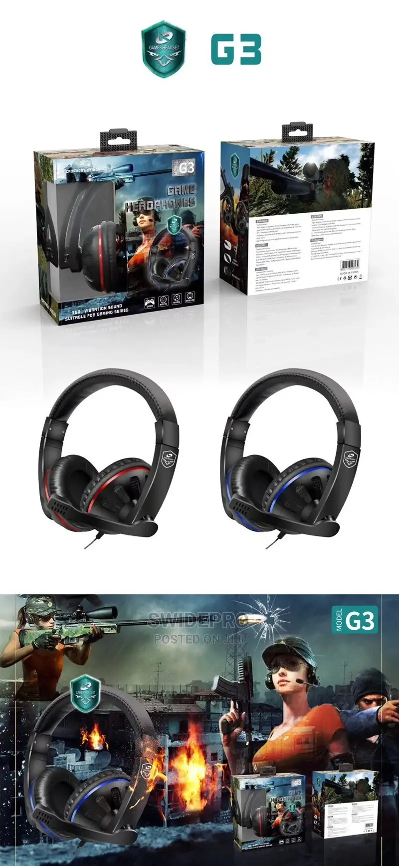 A3 Gaming Headsets With Mic