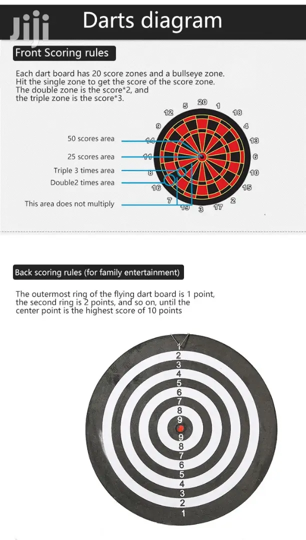 17ch Safety Dartboard Game Set With 6 Peel Tip Dart