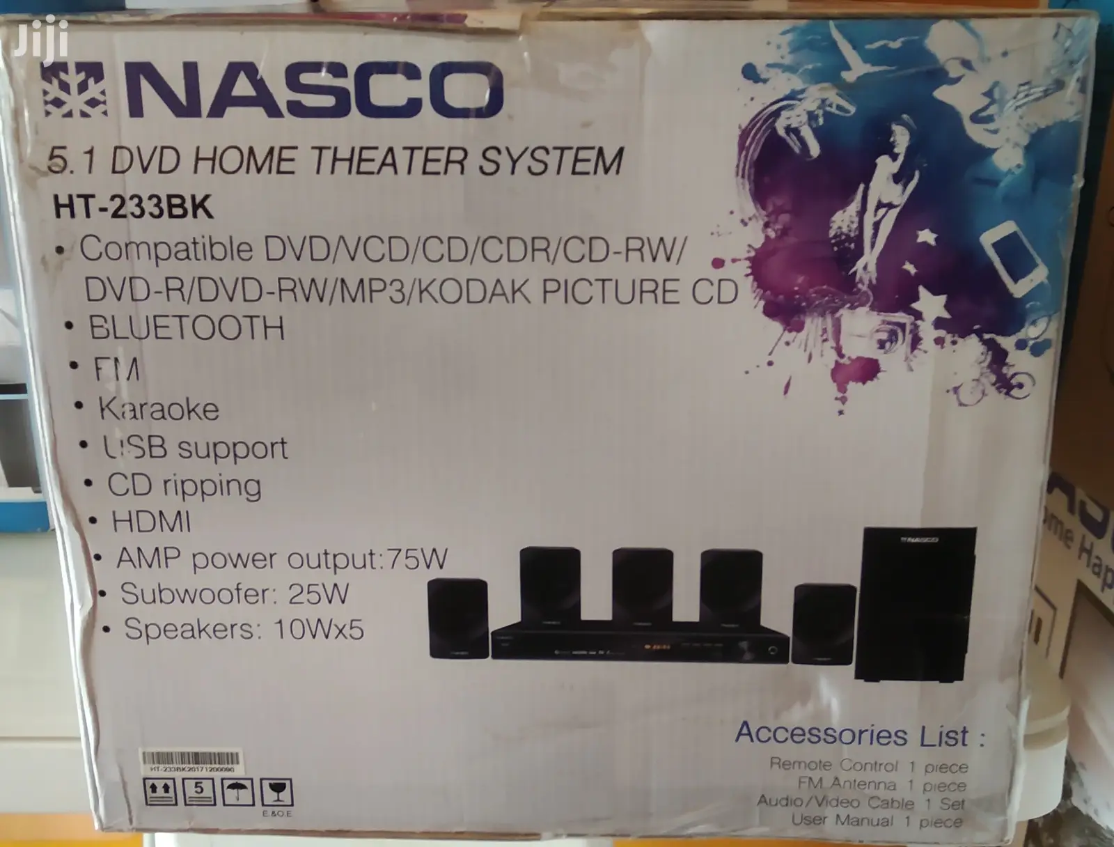 Nasco 5.1ch DVD Bluetooth Home Theater System