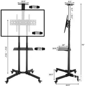 Fleximounts Mobile TV Cart With Wheels LCD Stand For 32"-70