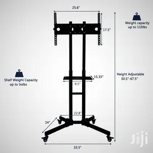 Durable New Mobile Stand + Shelf & Locking Wheels For 32-70