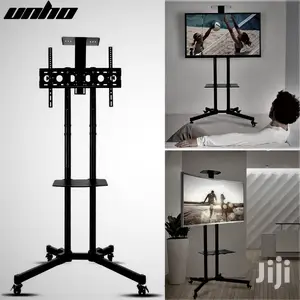 Perfect Durable Mobile Stand With Laptop Shelf & Wheels