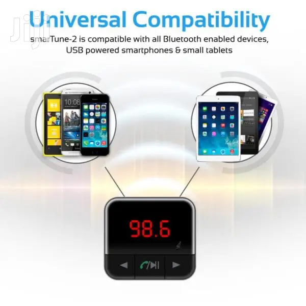Promate Smartune-2 Universal BT In-car FM+USB Charging Ports