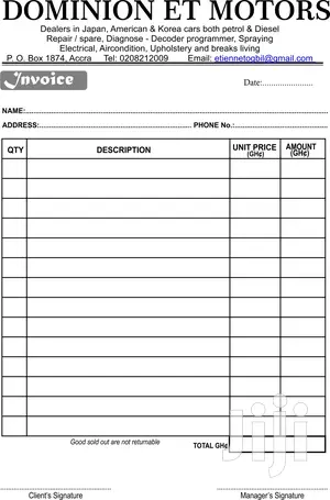 Carbonized Receipts Books Invoice (Customized)