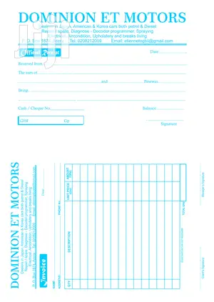 Carbonized Receipts Books Invoice (Customized)