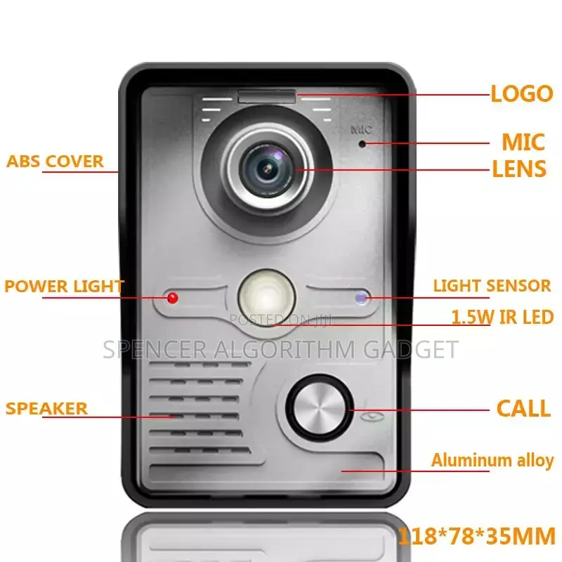 Video Doorbell Intercom With Wired Scrren